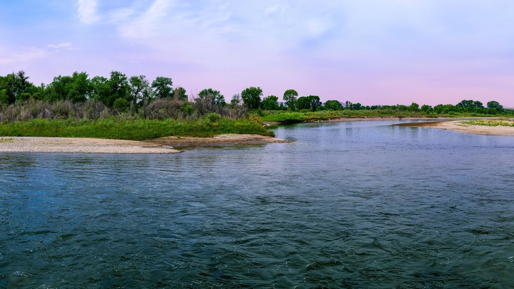 Missouri Headwaters State Park, the official start site of the Missouri River, confluence of the Madison, Jefferson, and Gallatin Rivers in Three Forks, Montana, USA