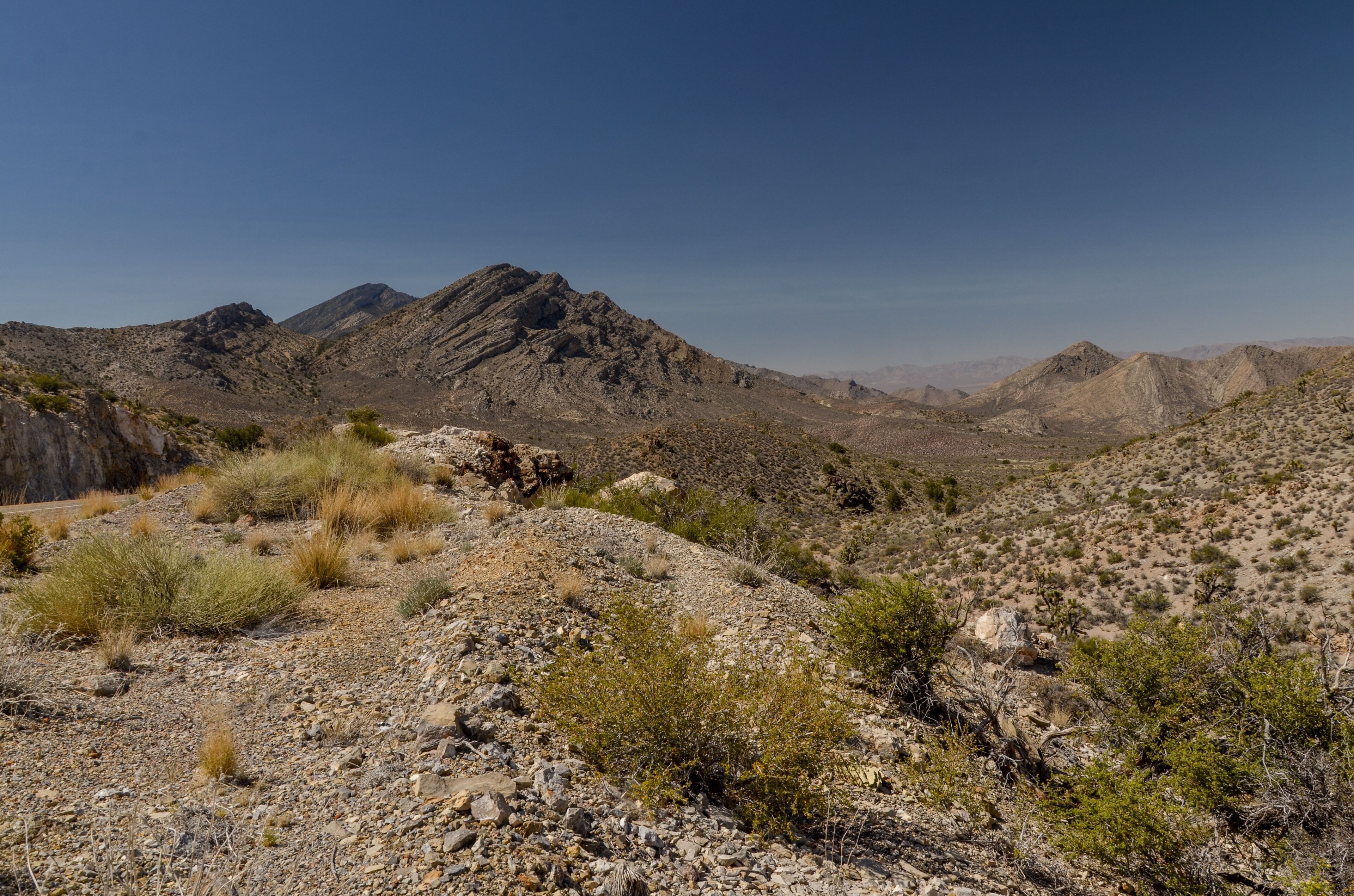 scenic view of Pahranagat Range from Hancock Summit on Extraterrestrial Highway (Lincoln county, Nevada, USA)