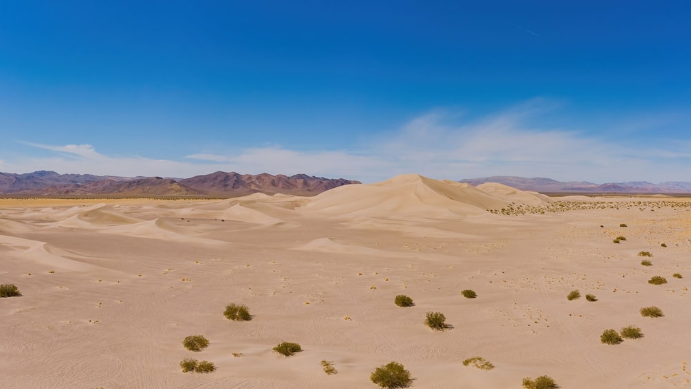 Aerial view of the Amargosa Sand Dunes in a hot day