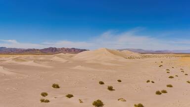 Aerial view of the Amargosa Sand Dunes in a hot day