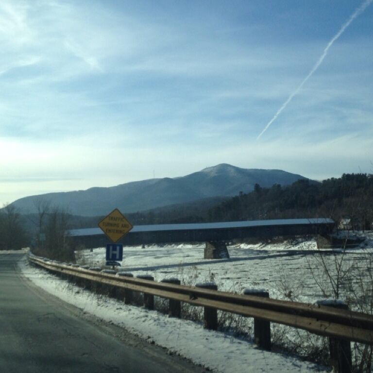 Only Covered bridge over the Connecticut River, Vermont in the back ground. This is the town JD Salinger lived in in New Hampshire (Catcher in the Rye)