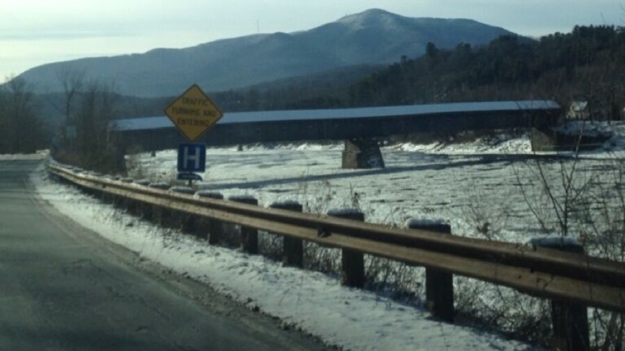 Only Covered bridge over the Connecticut River, Vermont in the back ground. This is the town JD Salinger lived in in New Hampshire
