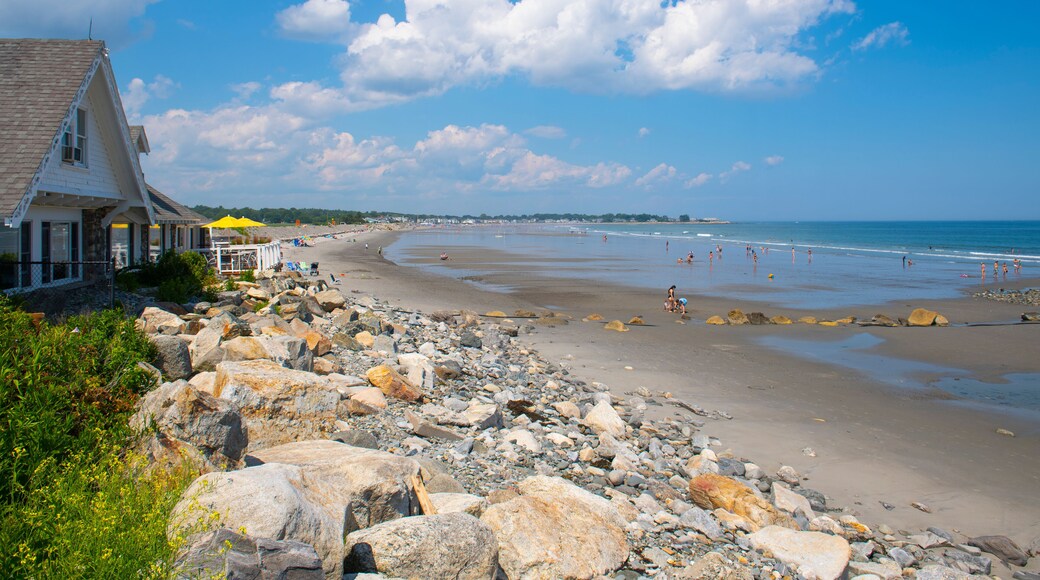 Sawyers Beach with Jenness State Beach in summer in town of North Hampton, New Hampshire NH, USA.