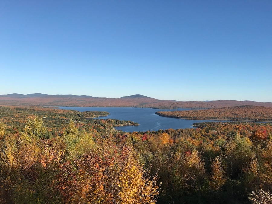 Looking southeast from top of GP Blvd in Pittsburg NH. This is a view of First Connecticut Lake in early October.
