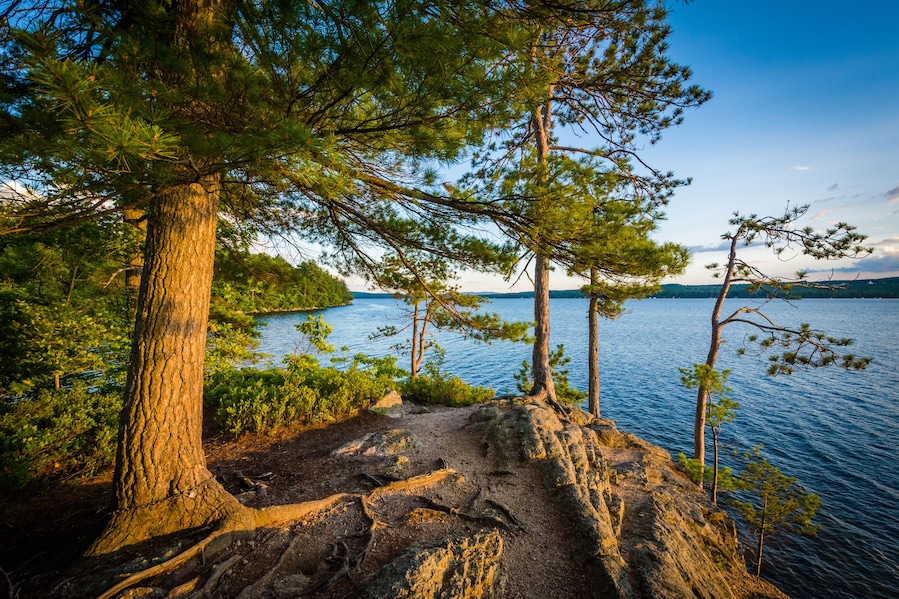 Rocky bluff above Winnisquam Lake, at Ahern State Park, in Lacon