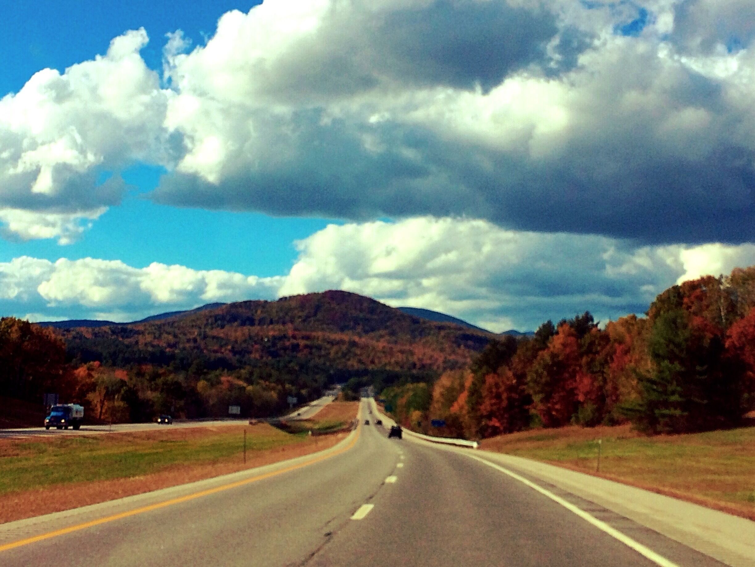 New England in the Fall. "On the Road"