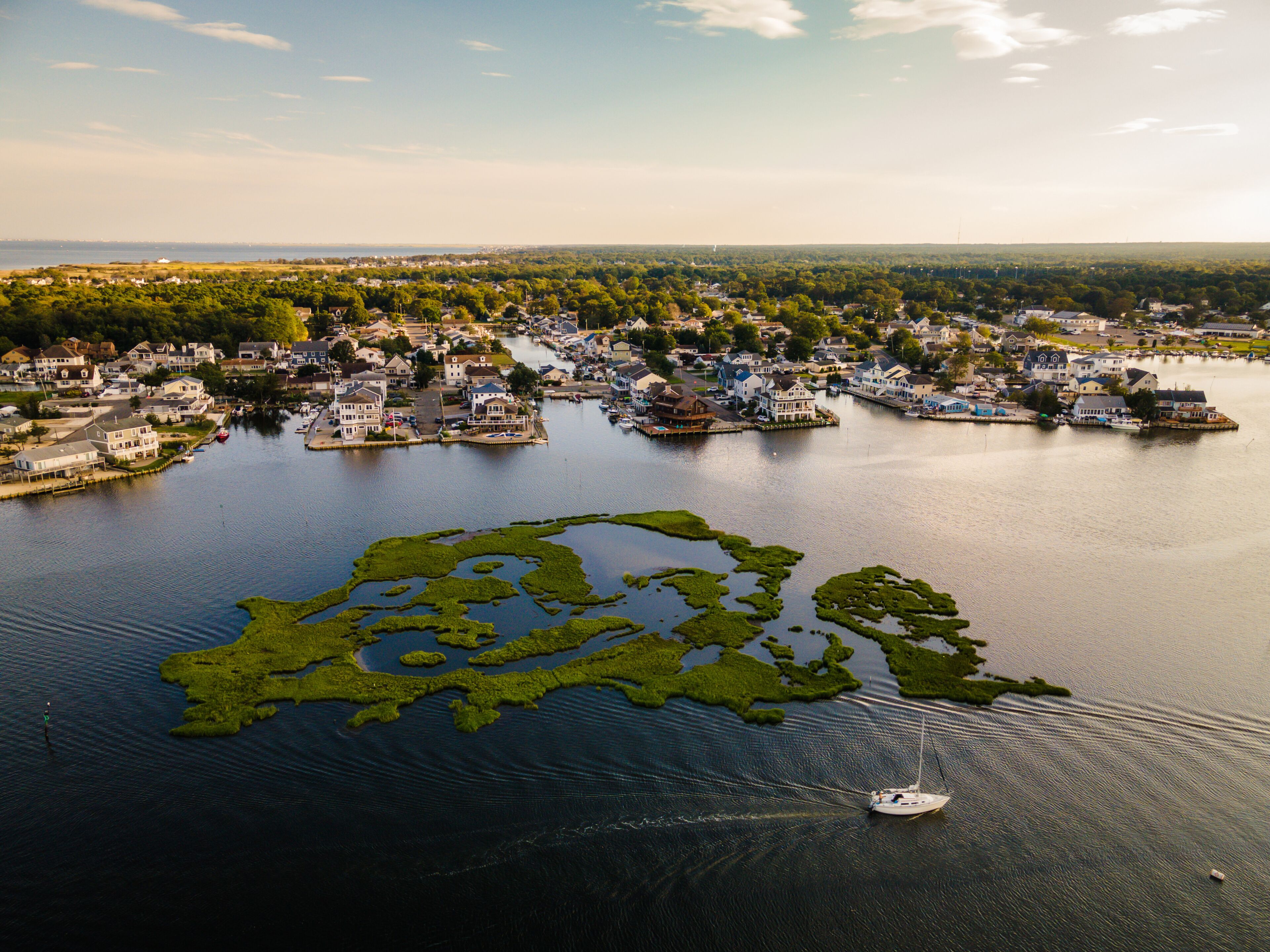 Aerial Sunset in Forked River, NJ