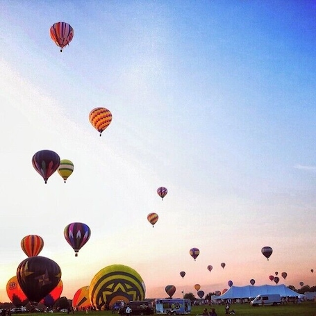 NJ Balloon Festival mass ascension at sunset