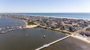Aerial Drone of Seaside Heights Boardwalk