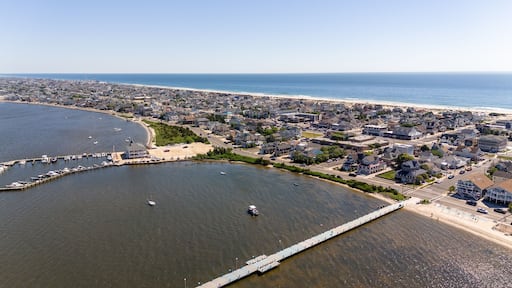 Aerial Drone of Seaside Heights Boardwalk