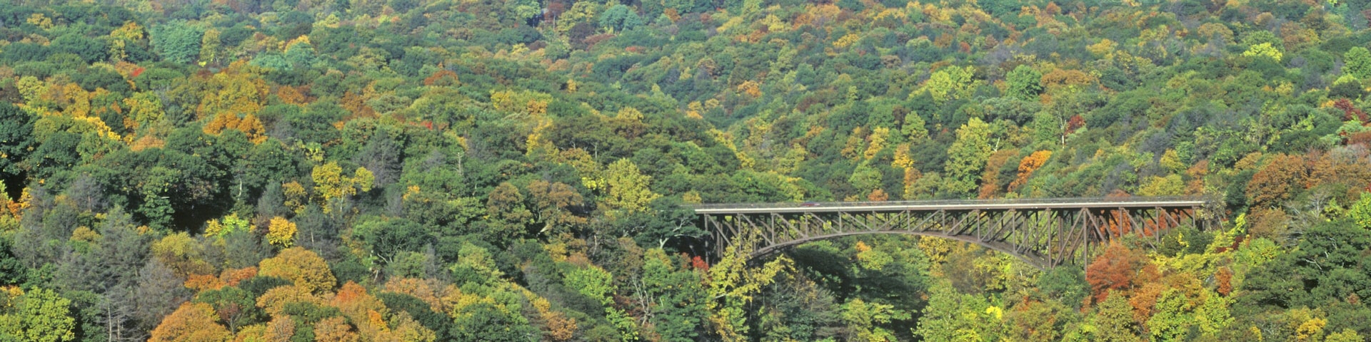 George W. Perkins Memorial Drive with Hudson River and Bear Mountain Bridge, NY