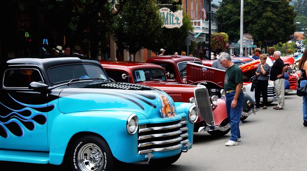 Ellicottville showing heritage elements and street scenes as well as an individual male