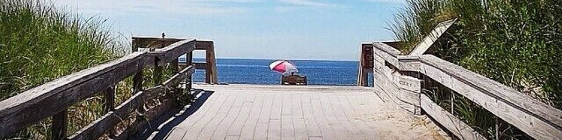 Lifeguard on duty at Sailor's Haven on Fire Island. Take the ferry from Sayville to this little piece of heaven!