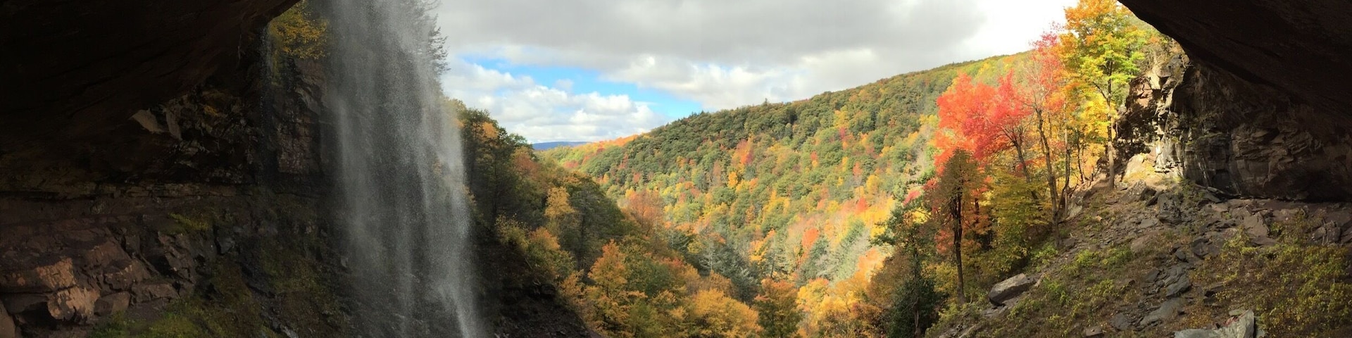 Veiw from behind the falls ..