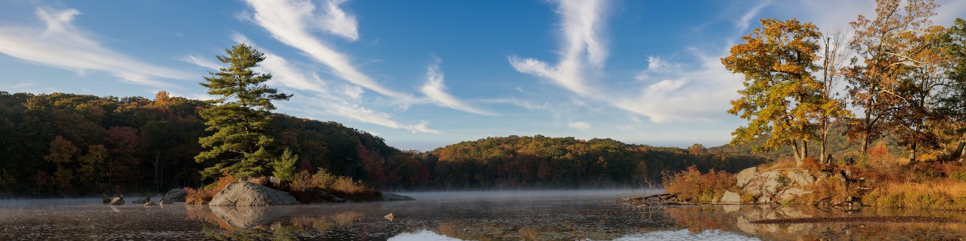Harriman State Park in autumn panoramic
