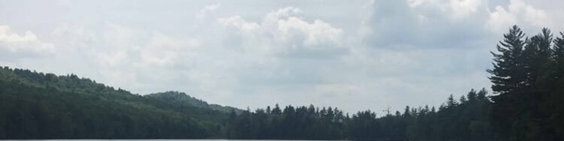 pretty short and easy hike to the lake. Used to be a girls scout camp and you can still see some ruins of it