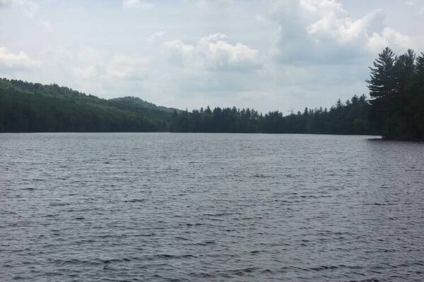 pretty short and easy hike to the lake. Used to be a girls scout camp and you can still see some ruins of it
