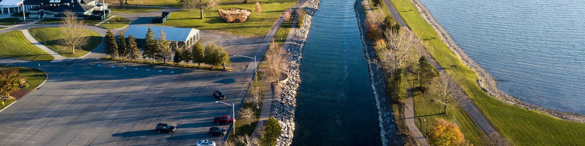 Beautiful shot of the Lake Owasco and Emerson park