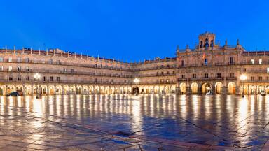 Plaza Mayor at night, Salamanca, Spain