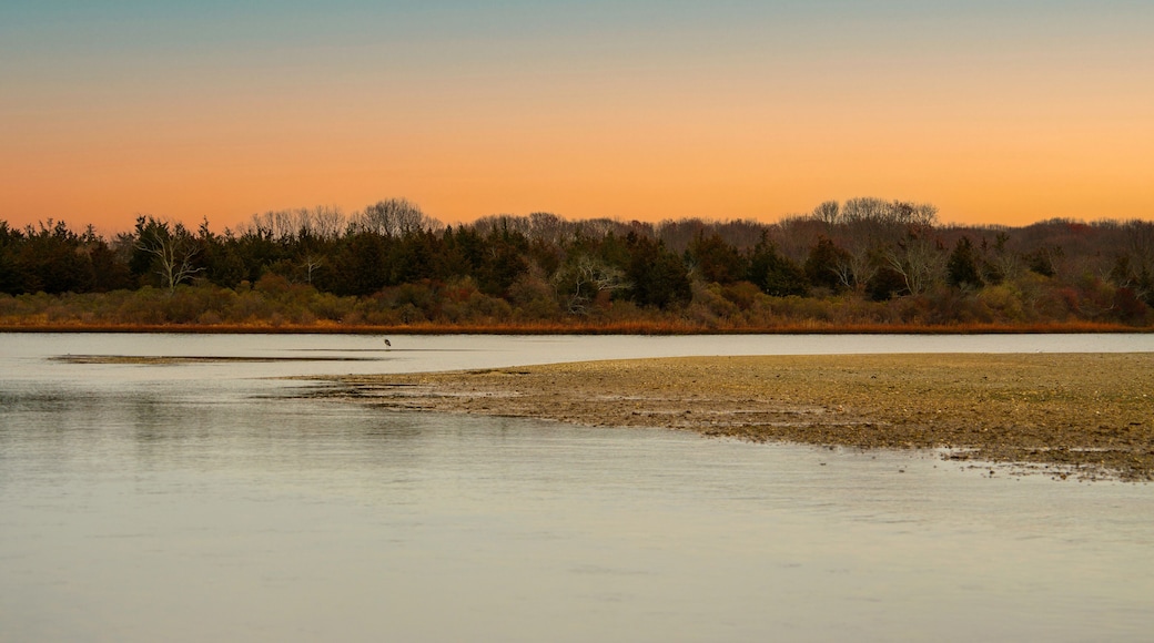 Tranquil evening seascape on Truman's Beach Marsh in Southold, Long Island, New York, USA