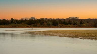 Tranquil evening seascape on Truman's Beach Marsh in Southold, Long Island, New York, USA