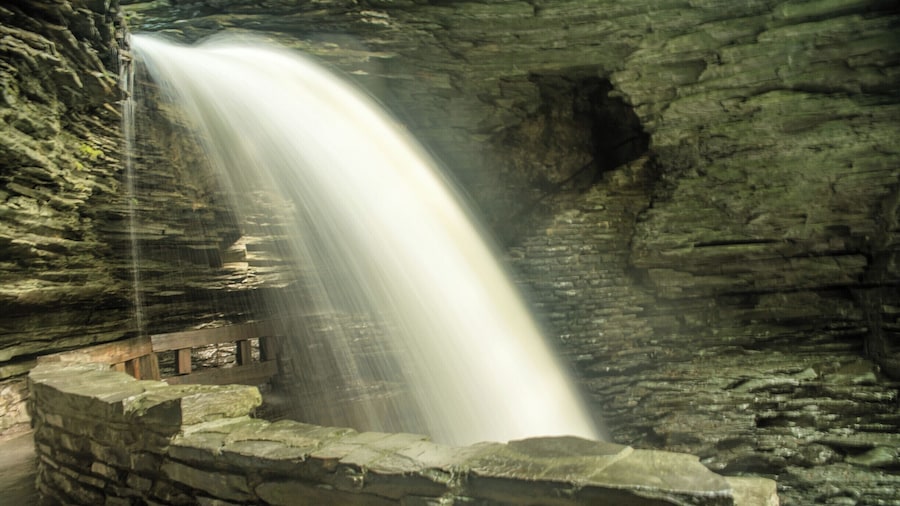 The amazing Gorge Trail at Watkins Glen State Park is an absolute must-do! There are 19 different watefalls on this incredible 2-mile hike, including this one that you walk right under. It's a relatively easy hike, but there are a lot of stairs. Also, bring a raincoat or something to protect your camera - it's easy to get wet!