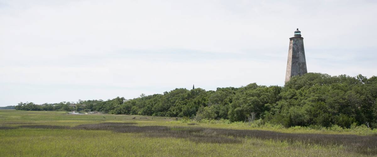 A tower, a forest, and a field.