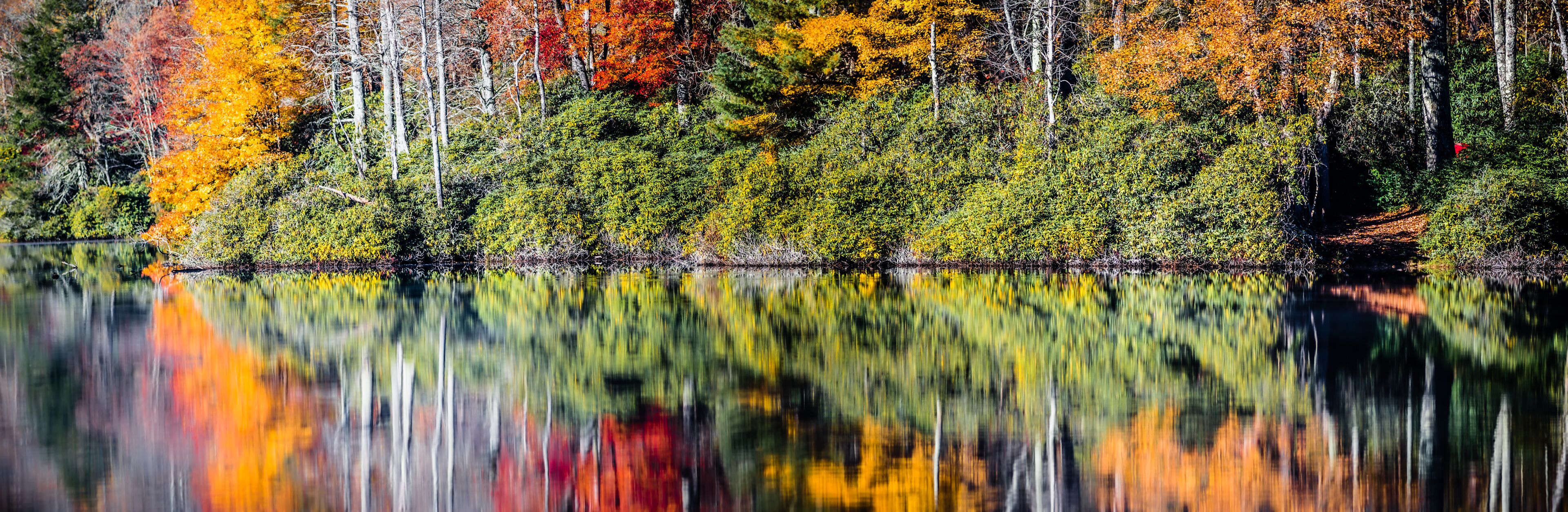julian price lake and granfather mountain autumn season