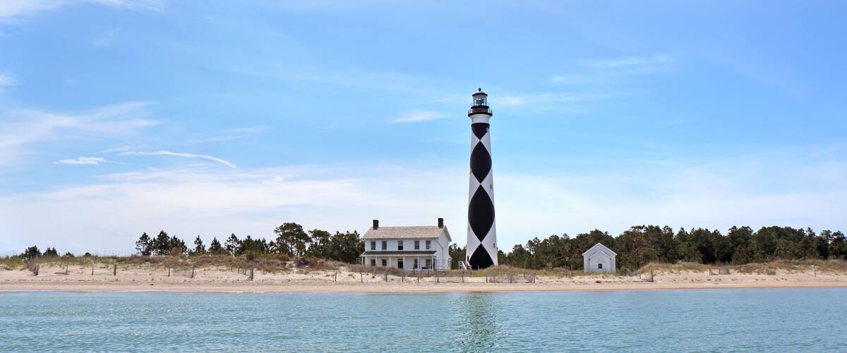 Cape Lookout lighthouse on the Southern Outer Banks of North Carolina