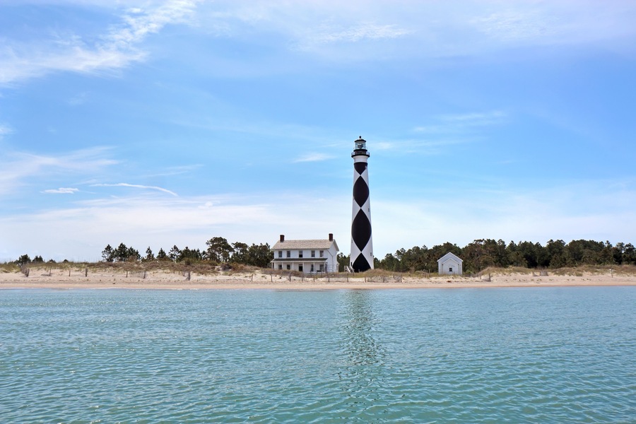 Cape Lookout lighthouse on the Southern Outer Banks of North Carolina