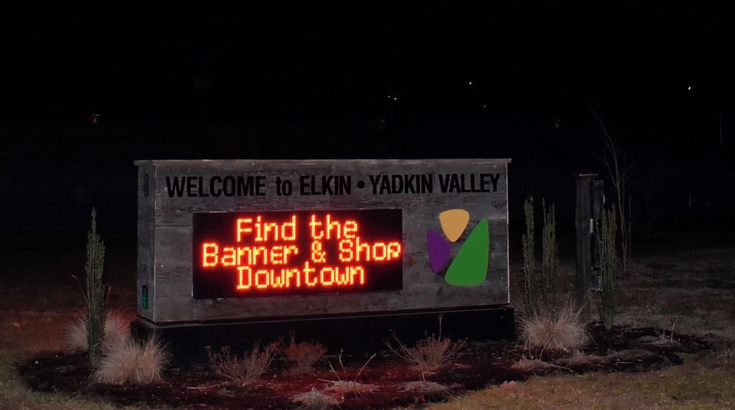 Welcome sign in Elkin, North Carolina. Downtown Elkin is marketed as a historic and quaint town in the Yadkin Valley. It is funny to see this contrasted by an electronic welcome board. This board did not exist until the sometime in the past couple years or so. It makes you wonder why they chose to choose a more modern looking sign when they also want to keep the historic and quaint vibe that they market. In a way, I guess it is their way of integrating more modern technology to keep up with the times, and as a money making opportunity.
#appalachianechoes