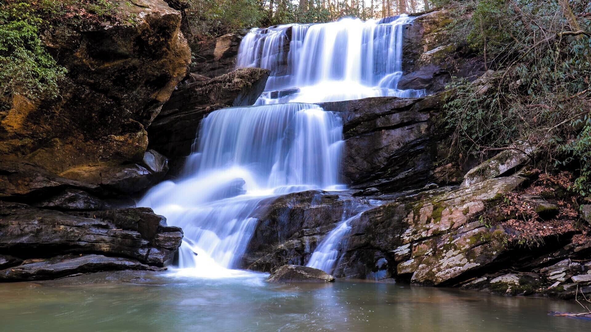 A short and easy hike over mostly level ground will take you to this beauty.  View a full video guide here:  https://www.hdcarolina.com/episode/little-bradley-falls
#Waterfall #NorthCarolina