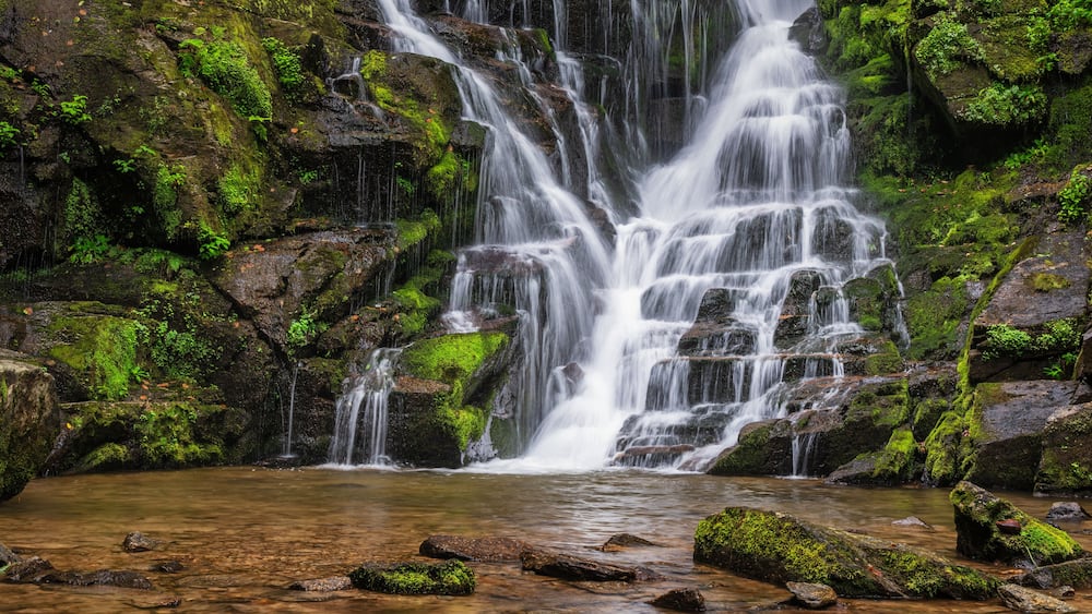 North Carolina Waterfall near Rosman and Brevard - Eastatoe Falls