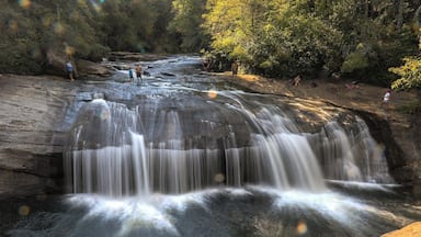 Beautiful Turtleback Falls where you can swim over the falls.
View a video of the falls here: https://www.hdcarolina.com/episode/turtleback-falls