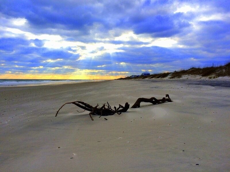 A beautiful pre-sunset over the beach.
