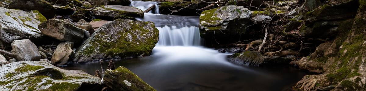 Waterfall on Grassy Creek near the Blue Ridge Parkway in North Carolina