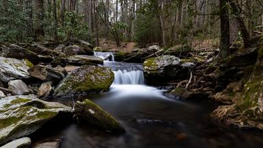 Waterfall on Grassy Creek near the Blue Ridge Parkway in North Carolina