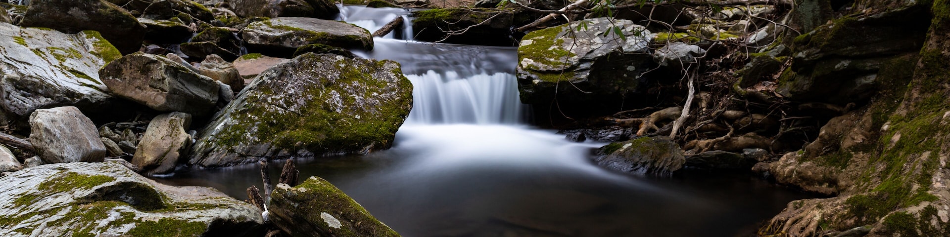 Waterfall on Grassy Creek near the Blue Ridge Parkway in North Carolina