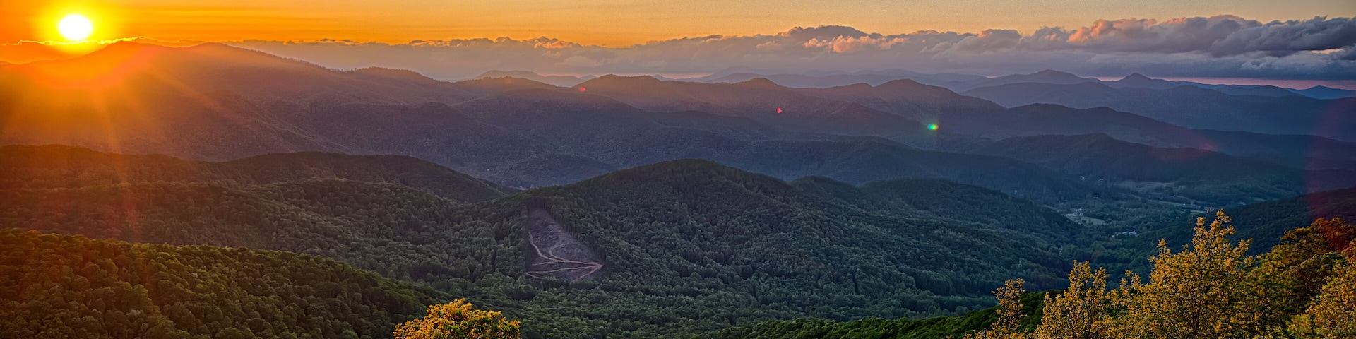 Blue Ridge Parkway summer Appalachian Mountains Sunset