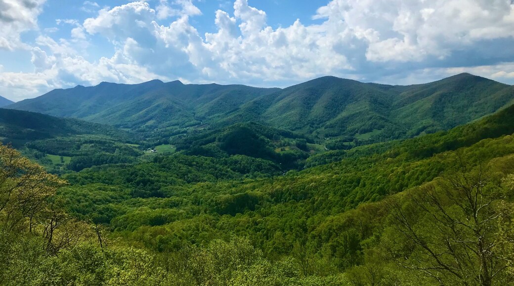 Appalachian Mountains Summer Landscape with Blue Sky and Clouds