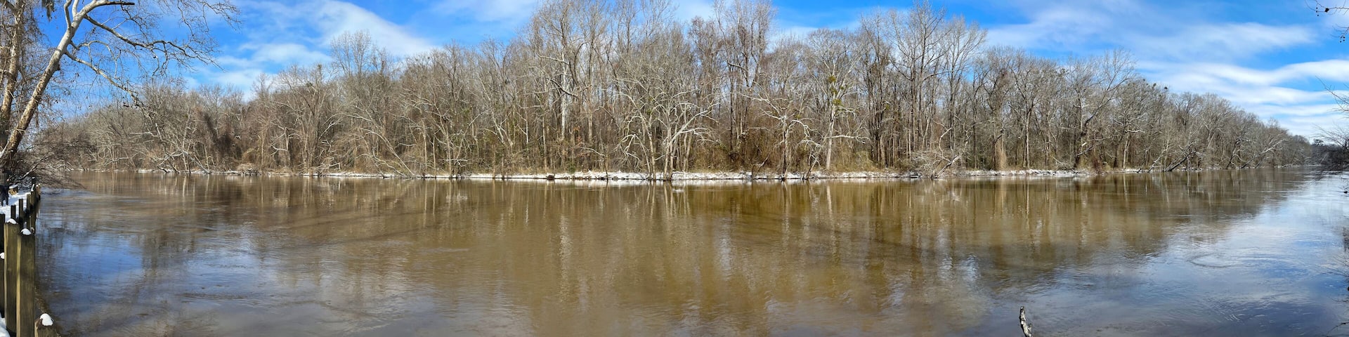 Tar River during winter in Greenville, North Carolina