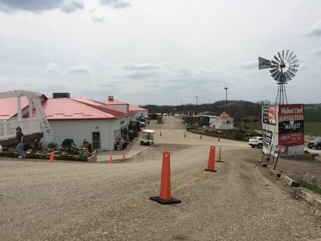 Amish goods, food, books, jewelry, sports, furniture, Tupperware, some antique tables, pet treats/items.  