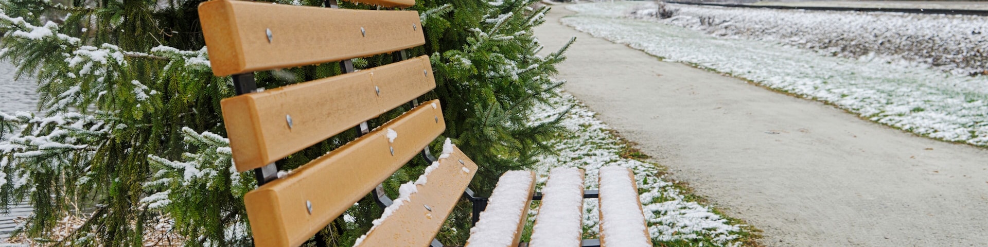 Bench in the Snow in Canton, Ohio