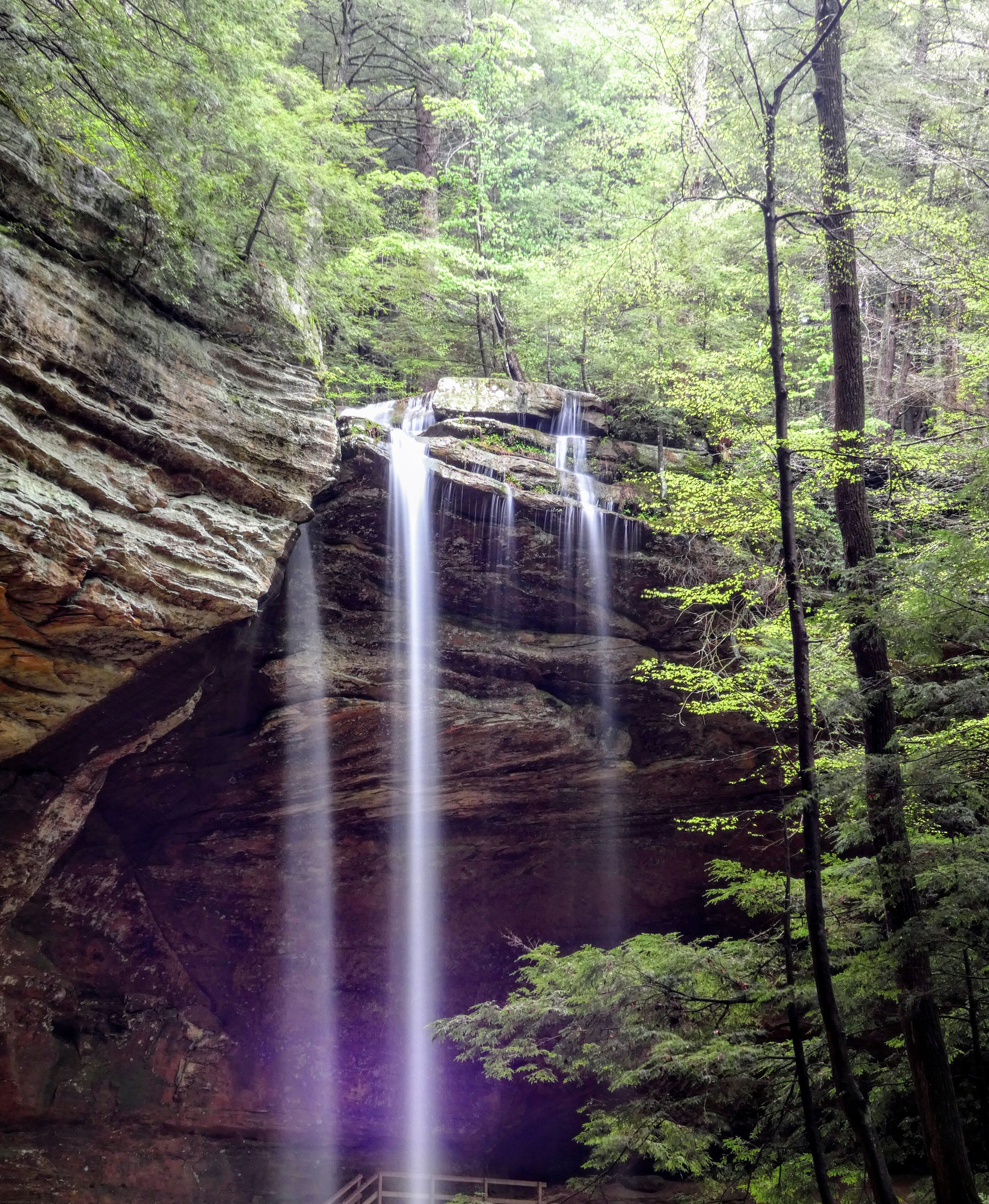 This year Ohio has recieved record rain. All the rain has made the falls at Hocking Hills State park come to life.  Hocking Hills is a gem of a state park. Dozens of falls and caves with annual attendance between 2 to 4 million visits per year.