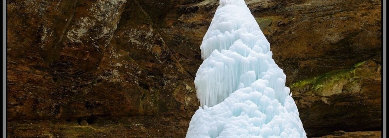 Huge pillar of ice created by the Falls at Ash Cave in the Hocking Hills area of Ohio. #Winterwonders