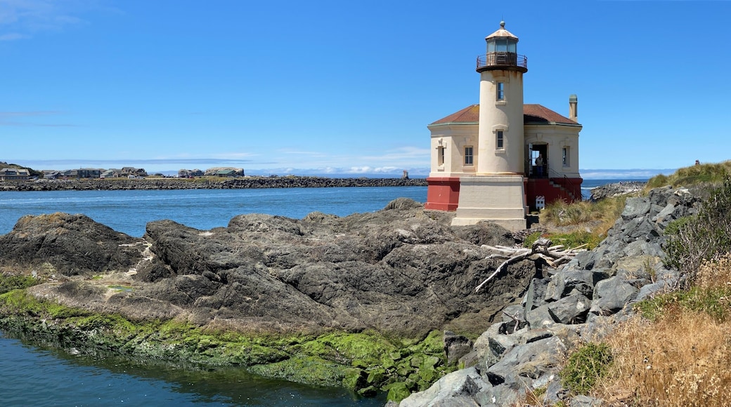 Coquille River Lighthouse at Bullards Beach State Park at Bandon, Oregon, a panoramic view on a beautiful summer day 20220707