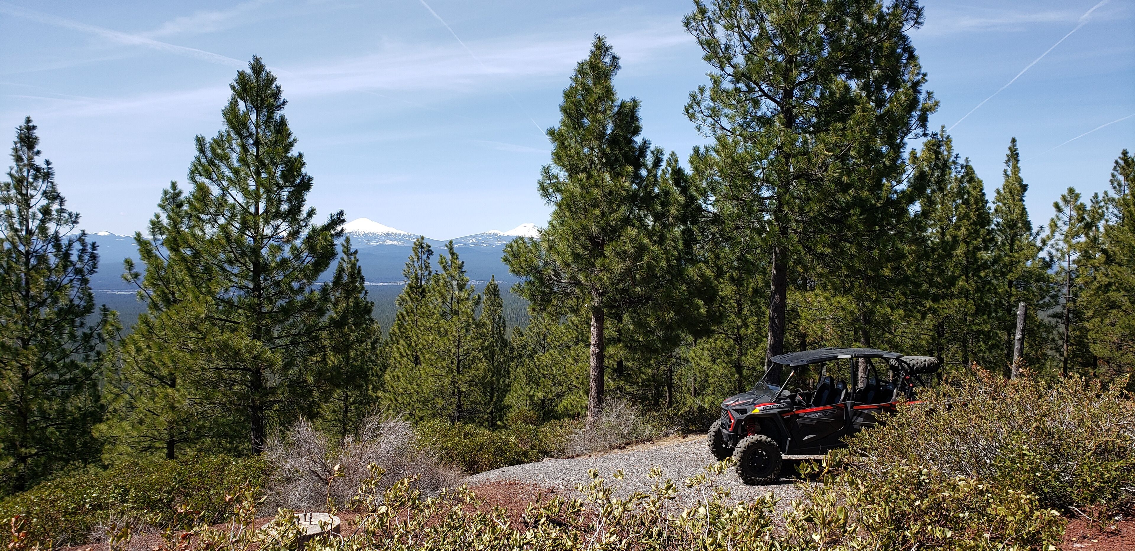 ATV adventure to the top of a hill near Sunriver in Bend. Excellent view of Mt. Bachelor and the Cascade mountains through the trees. #LifeAtExpedia
