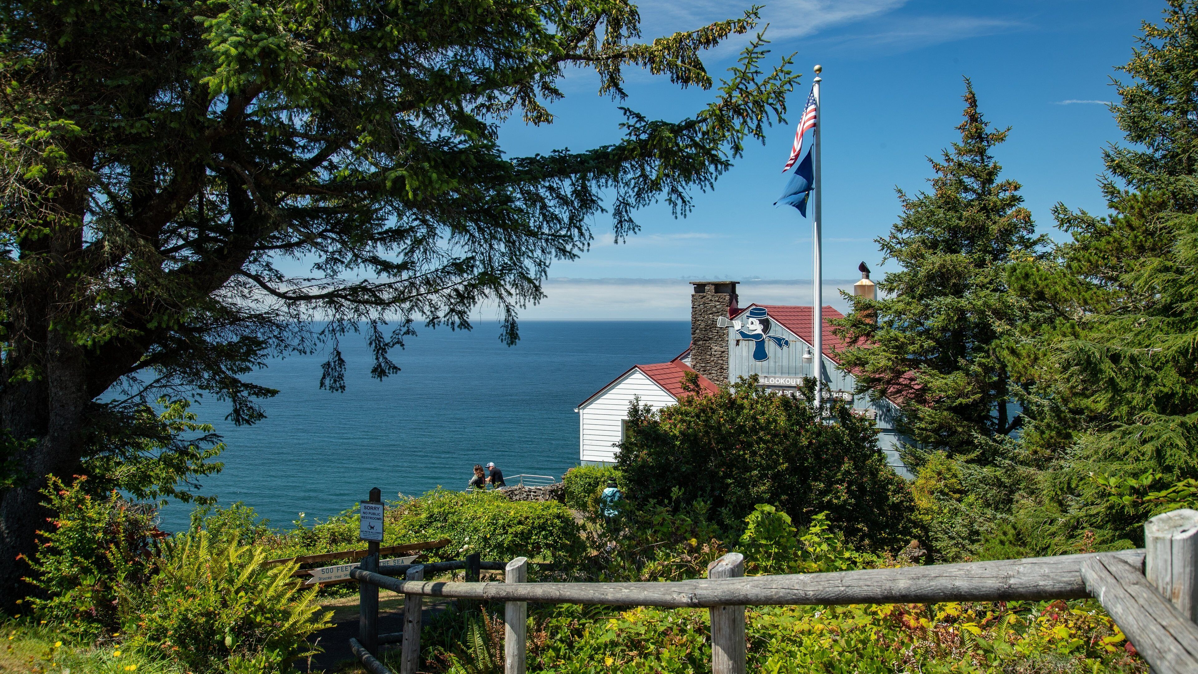 Otter Rock featuring a house and general coastal views