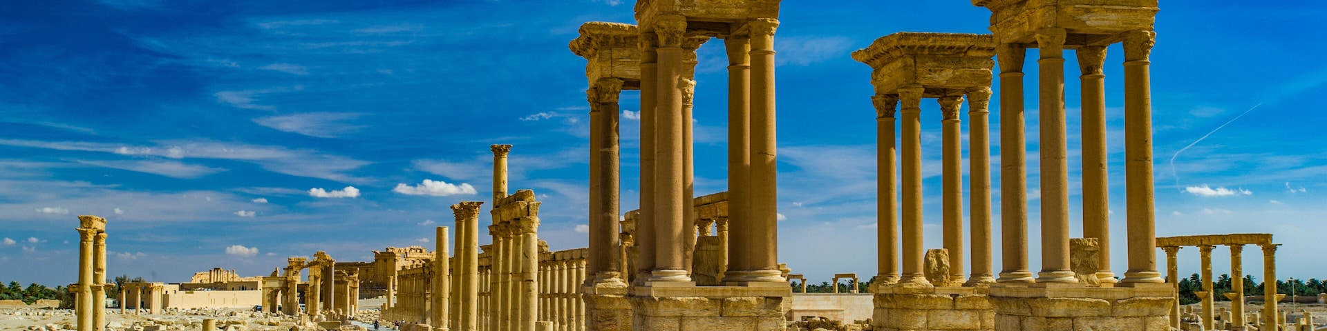 It's Beautiful view of the ruins in the desert of Syria, Palmyra