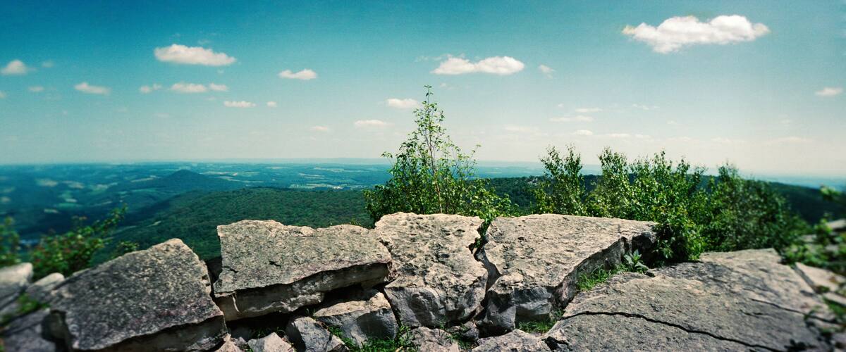 Panoramic view from the Pinnacle of the Appalachian Trail, Blue Mountain, Appalachian Mountains, Pennsylvania, USA